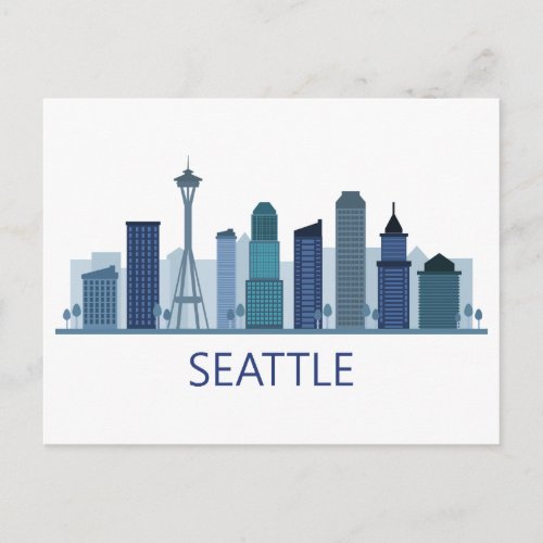 Landscape City View  Seattle Washington Postcard