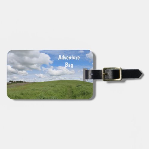 Landscape Cloudy Hillside Scenic Photograph Luggage Tag