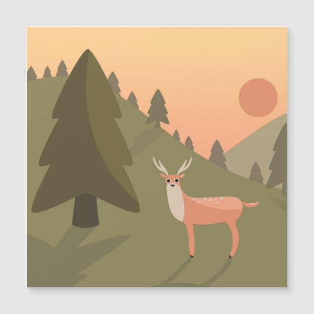 Landscape Deer Mountain Nature Wild Park Sunset Po (Front)