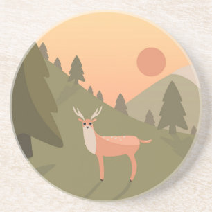 Landscape Deer Mountain Nature Wild Park Sunset Po Coaster