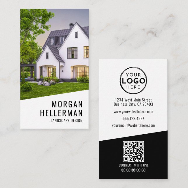 Landscape Design Photo Vertical Business Card (Front/Back)