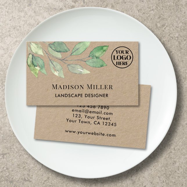 Landscape Designer Greenery Logo Business Card (Creator Uploaded)