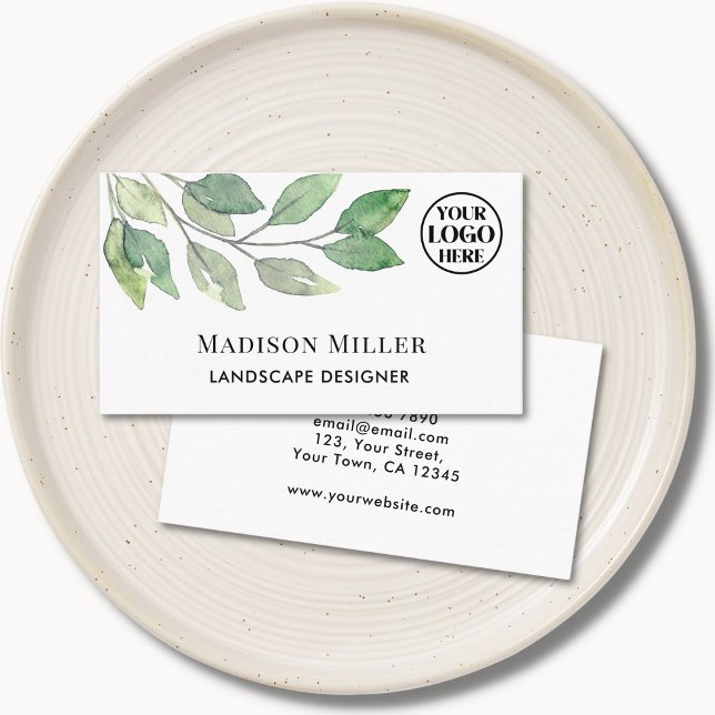 Landscape Designer Greenery Logo Business Card (Creator Uploaded)