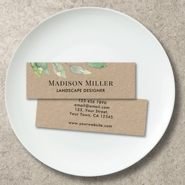 Landscape Designer Greenery Mini Business Card (Creator Uploaded)