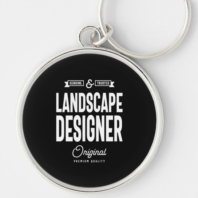 Landscape Designer Job Title Gift Keychain (Front)