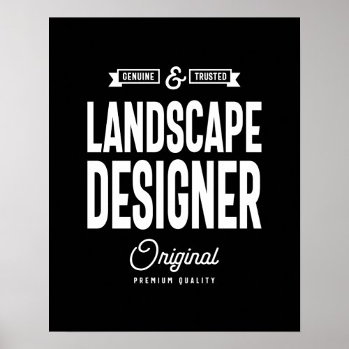 Landscape Designer Job Title Gift Poster