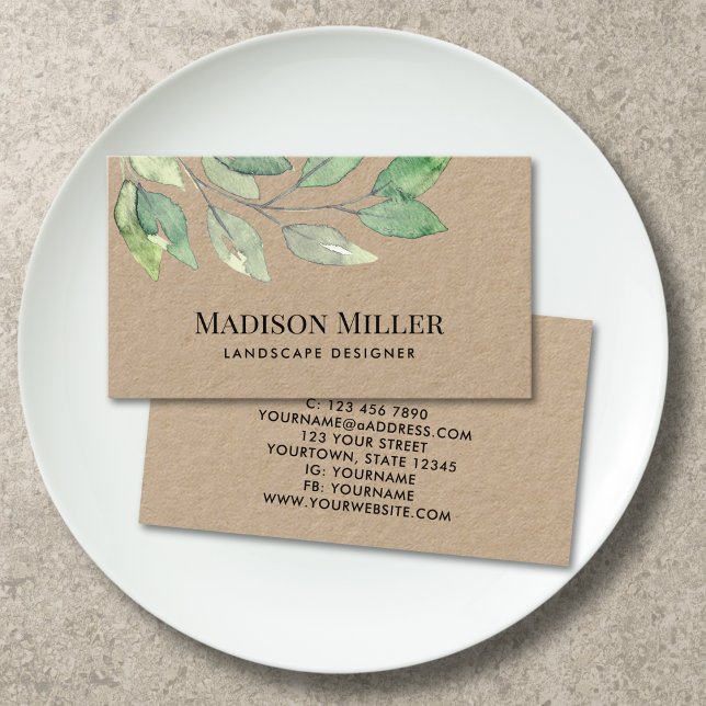 Landscape Designer Kraft Paper Business Card (Creator Uploaded)