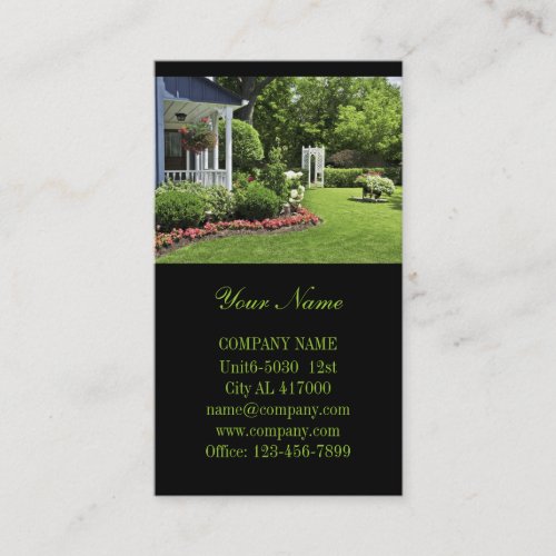 Landscape designer lawn care landscaping business card