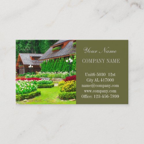 Landscape designer lawn care landscaping business card