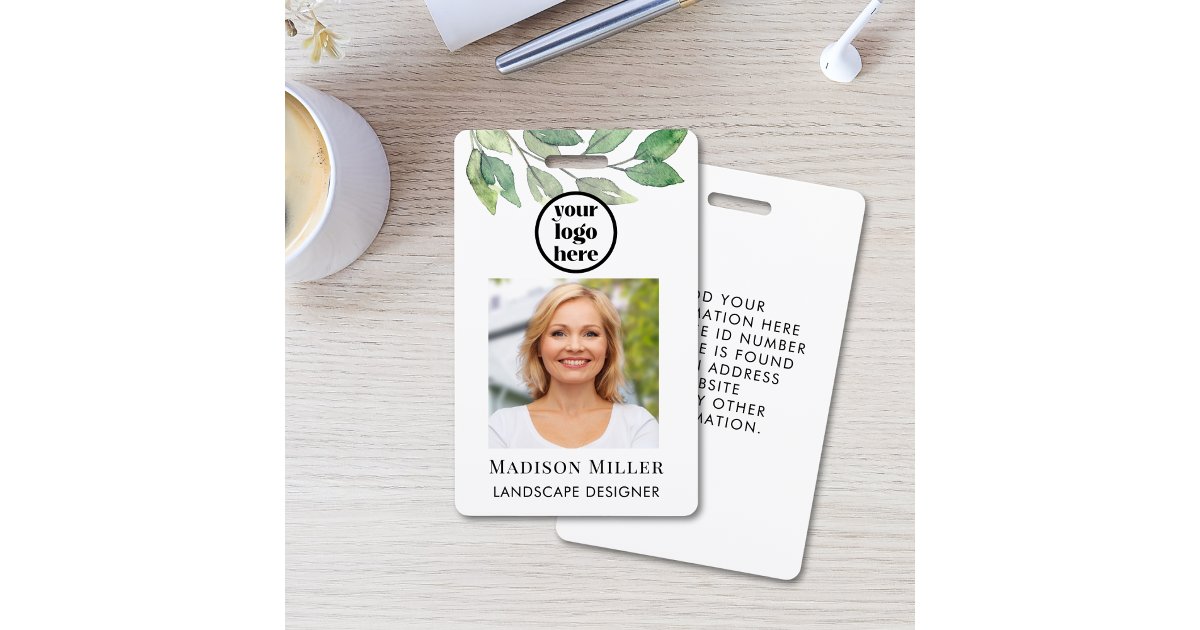 Landscape Designer Photo ID Badge | Zazzle