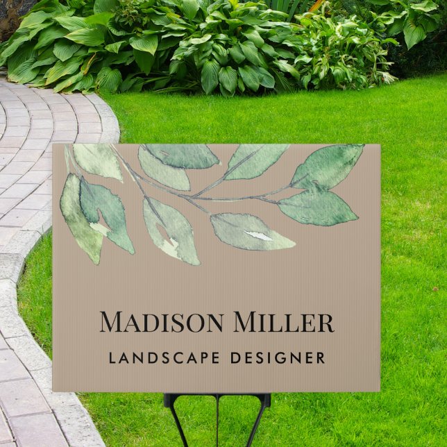 Landscape Designer Watercolor Greenery  Sign (Creator Uploaded)