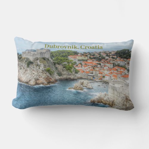 Landscape Dubrovnik southern Croatia  Lumbar Pillow
