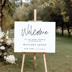 Landscape Elegant Calligraphy Baby Shower Welcome Foam Board