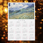 Landscape France Vincent Van Gogh 2024 Calendar<br><div class="desc">Custom, simple plain black and white, 2024 full year, home room office decor, cool, thin, postcard size, travel / landscape / nature / vintage art lovers and Van Gogh connoisseurs' yearly calendar magnet, for any magnetic surface at home or office, featuring a beautiful masterpiece colorful detailed intricate vintage oil on...</div>