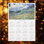 Landscape France Vincent Van Gogh 2025 Calendar<br><div class="desc">Custom, simple plain black and white, 2025 full year, home room office decor, cool, thin, postcard size, travel / landscape / nature / vintage art lovers and Van Gogh connoisseurs' yearly calendar magnet, for any magnetic surface at home or office, featuring a beautiful masterpiece colorful detailed intricate vintage oil on...</div>