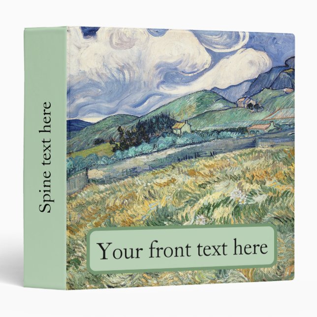  Landscape from Saint-Rémy by Vincent Van Gogh  3 Ring Binder (Front/Spine)