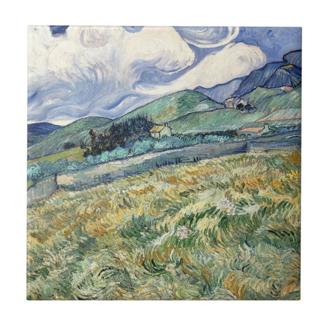  Landscape from Saint-Rémy by Vincent Van Gogh  Ceramic Tile (Front)