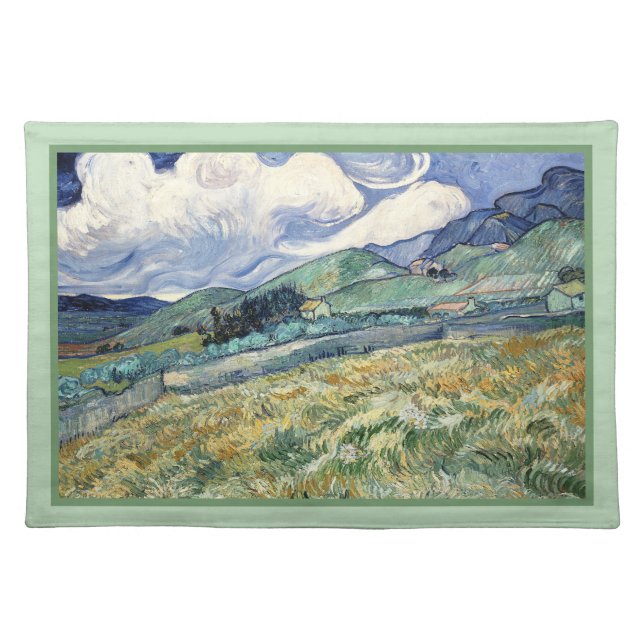  Landscape from Saint-Rémy by Vincent Van Gogh  Cloth Placemat (Front)