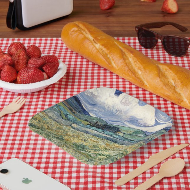  Landscape from Saint-Rémy by Vincent Van Gogh  Paper Plates (Picnic)