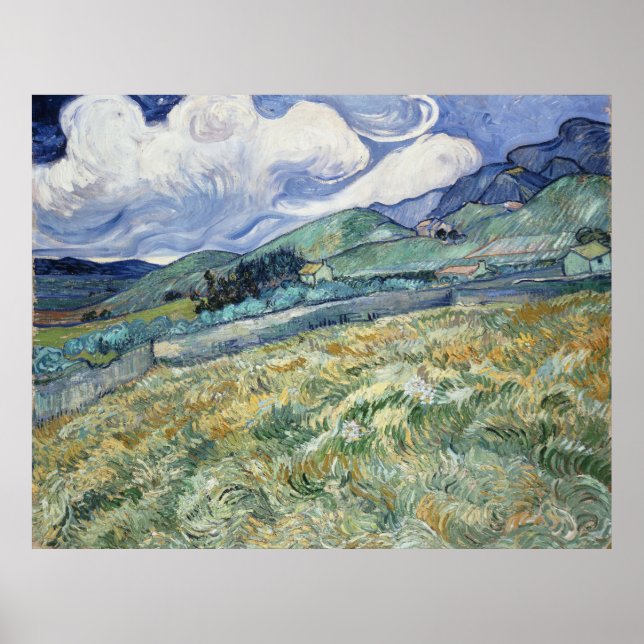 Landscape from Saint-Remy by Vincent Van Gogh Poster (Front)