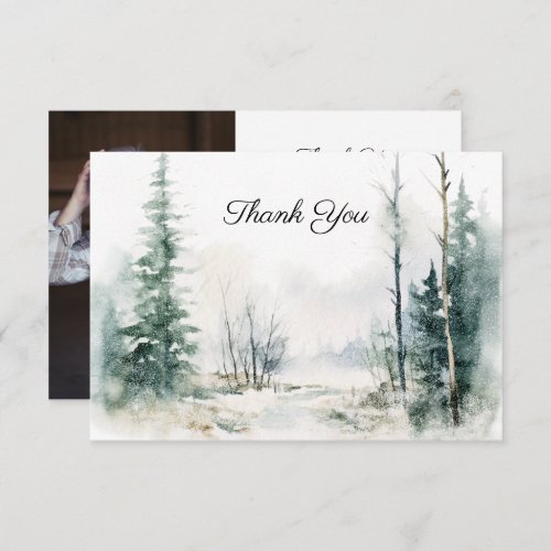 Landscape Funeral Photo Memorial Thank You Card