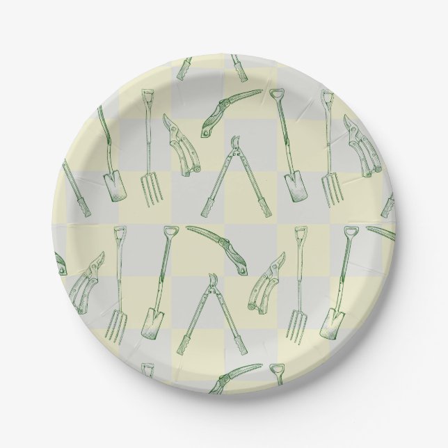 Landscape gadrening pattern paper plates (Front)