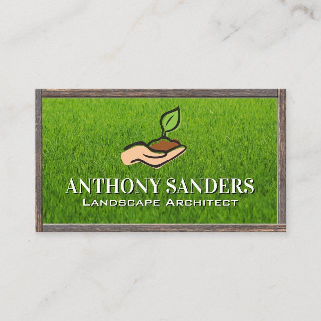 Landscape Garden Logo | Grass Business Card (Front)
