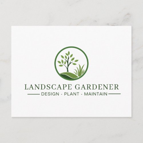 Landscape Gardener Postcard | Professional Gardeni