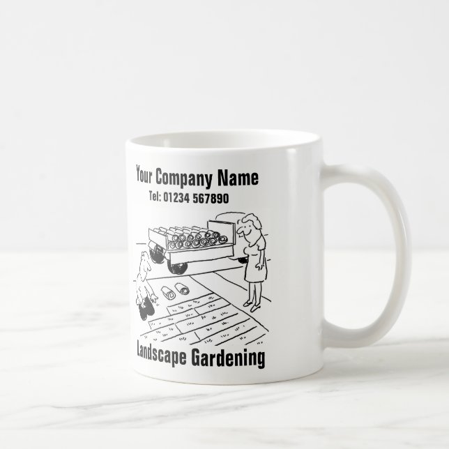 Landscape Gardening Cartoon Coffee Mug (Right)
