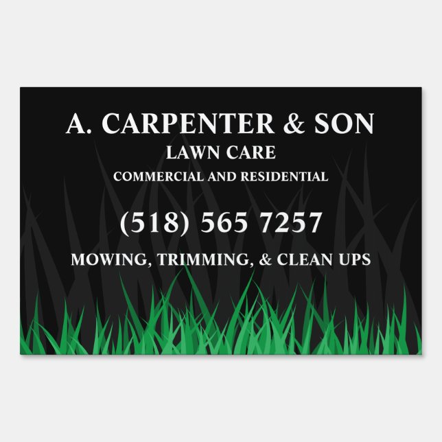 landscape Grass Lawn Care Gardening  Sign (Front)