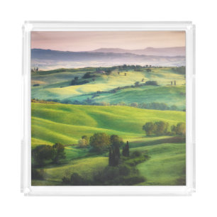 Landscape Greenery: Light Painted Serenity Acrylic Tray
