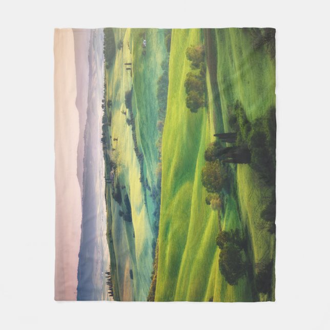 Landscape Greenery: Light Painted Serenity Fleece Blanket (Front)