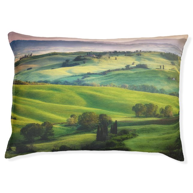 Landscape Greenery: Light Painted Serenity Pet Bed (Front)