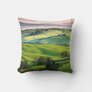 Landscape Greenery: Light Painted Serenity Throw Pillow