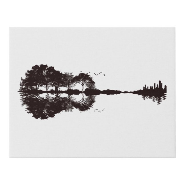landscape guitar faux canvas print (Front)