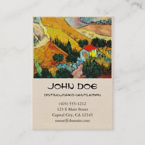 Landscape House and Ploughman  Vincent Van Gogh Business Cards