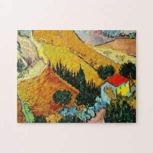 Landscape House and Ploughman Vincent Van Gogh Jigsaw Puzzle