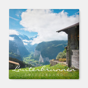 Landscape in Lauterbrunnen valley in Switzerland Magnet