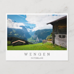 Landscape in Lauterbrunnen valley in Switzerland Postcard