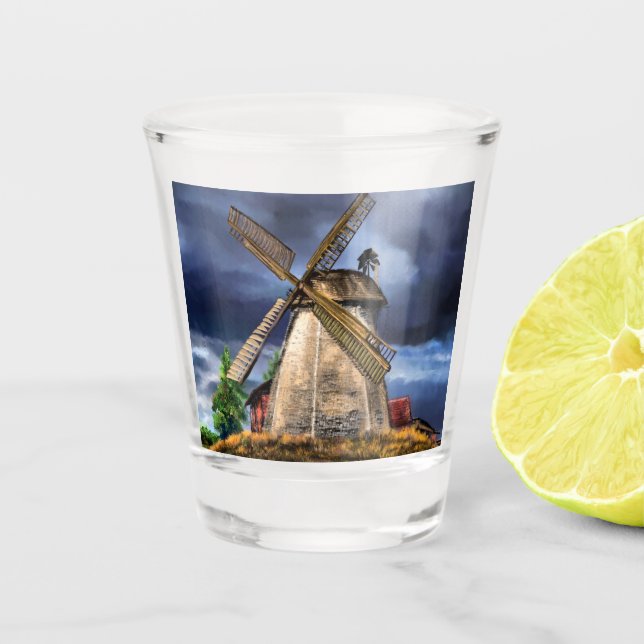 Landscape in the Netherlands Shot Glass (Front)