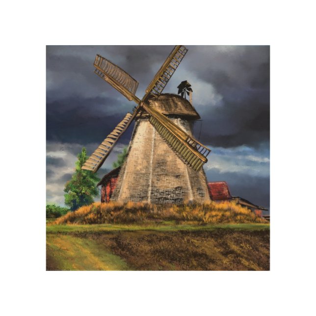 Landscape in the Netherlands Wood Wall Art (Front)