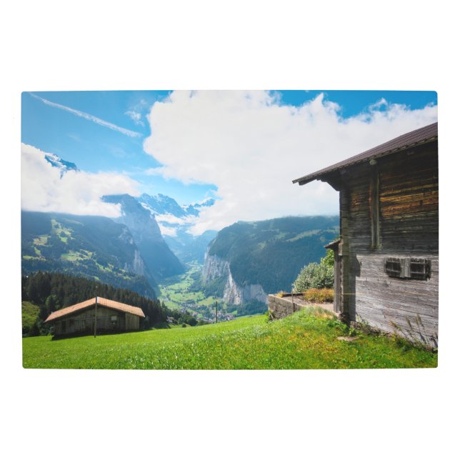 Landscape in Wengen in Switzerland Metal Print (Front)