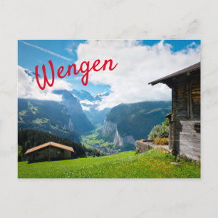 Landscape in Wengen in Switzerland Postcard