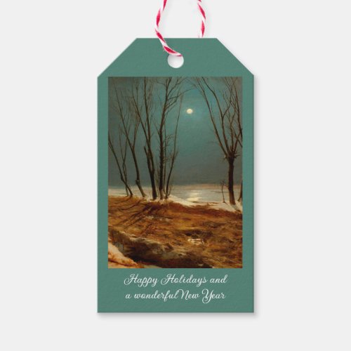 Landscape in Winter at Moonlight by Carl Blechen Gift Tags