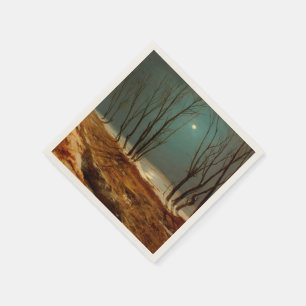Landscape in Winter at Moonlight by Carl Blechen Napkins