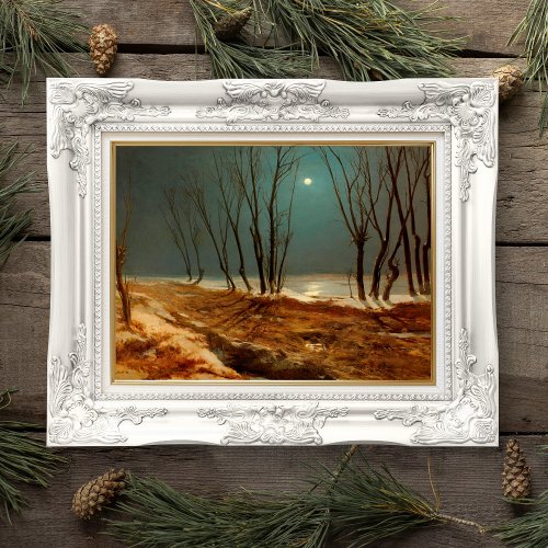 Landscape in Winter at Moonlight by Carl Blechen Poster