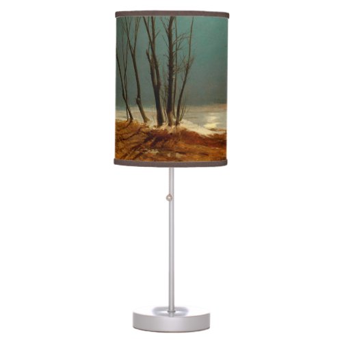 Landscape in Winter at Moonlight by Carl Blechen Table Lamp