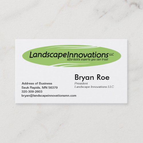 Landscape Innovations Business Card Template 2