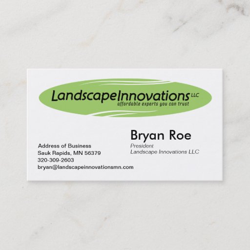 Customizable Landscape Innovations Business Card Template 2