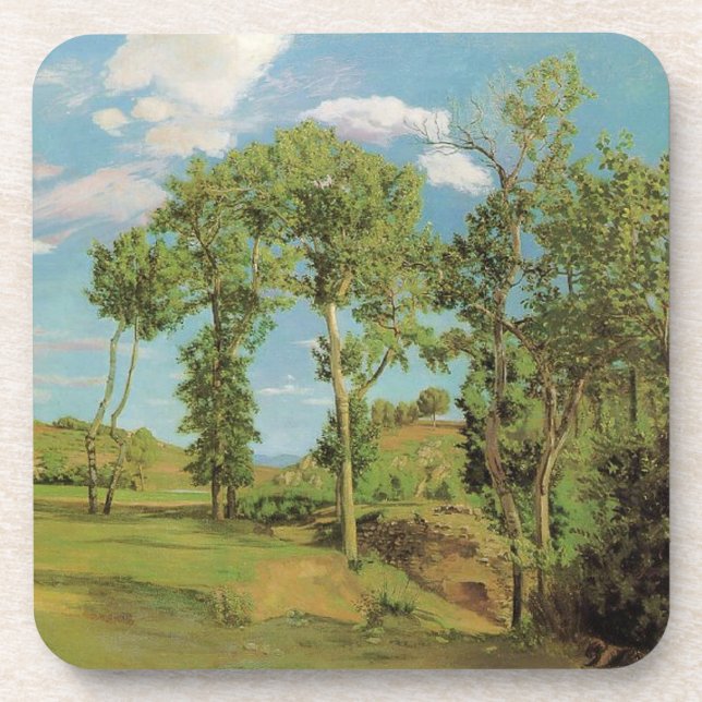 Landscape Landscape Frederic Bazille Impressionist Beverage Coaster (Front)